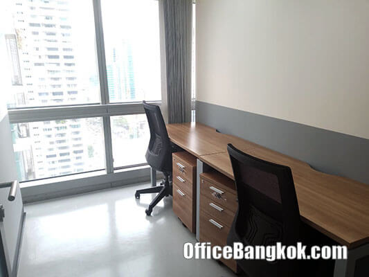 สำนักงานสำเร็จรูปอาคารเสริมมิตร ทาวเวอร์ (Service Office at Serm-Mit Tower) ออฟฟิศขนาดเล็กให้เช่าพร้อมเฟอร์นิเจอร์ทำเลอโศก